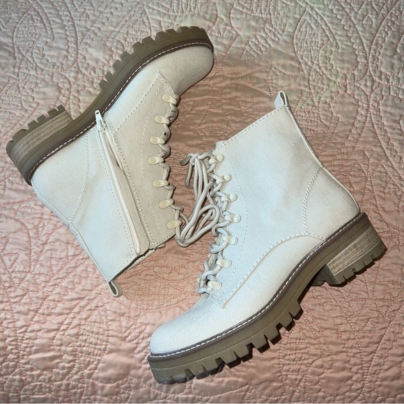 Universal Thread Shoes Universal Thread Cream Lace Up Boots Poshmark